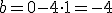 b=0-4*1=-4