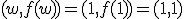 (w,f(w))=(1,f(1))=(1,1)