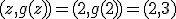 (z,g(z))=(2,g(2))=(2,3)