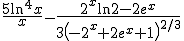 \frac{5\ln^4x}{x}-\frac{2^x\ln 2-2e^x}{3\left(-2^x+2e^x+1\right)^{2/3}}