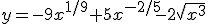 y=-9x^{1/9}+5x^{-2/5}-2\sqrt{x^3}