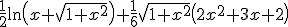 \frac{1}{2}\ln\left(x+\sqrt{1+x^2}\right)+\frac{1}{6}\sqrt{1+x^2}\left(2x^2+3x+2\right)