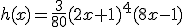 h(x)=\frac{3}{80}(2x+1)^4(8x-1)