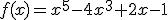 f(x)=x^5-4x^3+2x-1