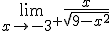 \lim_{x\to -3^+}\frac{x}{\sqrt{9-x^2}}