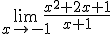 \lim_{x\to -1}\frac{x^2+2x+1}{x+1}