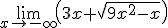 \lim_{x\to -\infty}\left(3x+\sqrt{9x^2-x}\right)