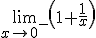 \lim_{x\to 0^-}\left(1+\frac{1}{x}\right)