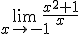 \lim_{x\to -1}\frac{x^2+1}{x}