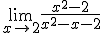 \lim_{x\to 2}\frac{x^2-2}{x^2-x-2}