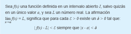 Definición formal de límites y continuidad