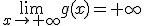 \lim_{x\to +\infty}g(x)=+\infty