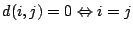 $d(i,j) = 0 \Leftrightarrow i = j$