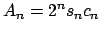 $\displaystyle A_{n}=2^{n}s_{n}c_{n}$