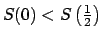 $ S(0)<S\left( \frac{1}{2}\right) $