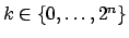 $ k\in \left\{ 0,\ldots ,2^{n}\right\} $