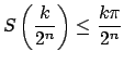 $ S\left( \dfrac{k}{2^{n}}\right) \leq \dfrac{k\pi }{2^{n}}$