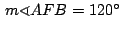 $\,m
\sphericalangle AFB = 120^\circ\,$