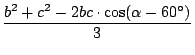 $\displaystyle {\frac{b^2+c^2-2bc \cdot \cos(\alpha -
60^\circ)}{3}}$