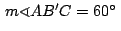 $\,m
\sphericalangle AB'C= 60^\circ\,$