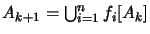 $A_{k+1} = \bigcup_{i=1}^n f_i[A_k]$