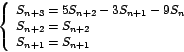 \begin{displaymath}
\left\{
\begin{array}[c]{l}%
S_{n+3}=5S_{n+2}-3S_{n+1}-9S...
...
S_{n+2}=S_{n+2}\\
S_{n+1}=S_{n+1}%
\end{array}
\right.
\end{displaymath}