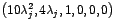 $\left(
10\lambda_{j}^{2},4\lambda_{j},1,0,0,0\right) $