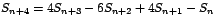 $S_{n+4}=4S_{n+3}%
-6S_{n+2}+4S_{n+1}-S_{n}$