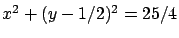 $x^2+(y-1/2)^2=25/4$