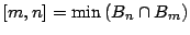 $\displaystyle \left[ m,n\right] =\min\left( B_{n}\cap B_{m}\right)
$