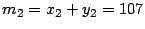 $ m_{2}=x_{2}+y_{2}=107$