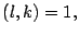 $ \left( l,k\right) =1,$