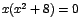 $x(x^2+8)=0$