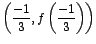 $\left(\displaystyle\frac{-1}{3},
f\left(\displaystyle\frac{-1}{3}\right)\right)$