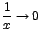 $\displaystyle\frac{1}{x} \rightarrow
0$