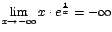 $\displaystyle{\lim_{x\rightarrow {-\infty}}{x\cdot
e^\frac{1}{x}}}=-\infty$