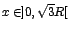 $x \in ]0,\sqrt{3}R[$