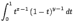 $\displaystyle \int_0^1 t^{x-1} \left(1 - t \right)^{y-1} dt$
