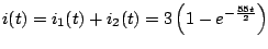 $\displaystyle i(t) = i_1(t) + i_2(t) = 3 \left(1 - e^{-\frac{55t}{2}} \right)
$