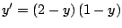 $y^{\prime}= \left(2-y \right) \left(1-y \right)$