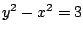 $y^2 - x^2 = 3$