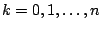 $k=0,1, \ldots, n$