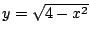 $y = \sqrt{4-x^2}$