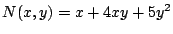 $N(x,y)= x +4xy + 5 y^2 $