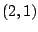 $(2,1)$