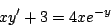 \begin{displaymath}
xy^{\prime} + 3 = 4xe^{-y}
\end{displaymath}