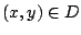$(x,y) \in D$