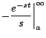$\displaystyle -\frac{e^{-st}}{s} \biggr\vert _a^{\infty}$
