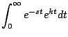 $\displaystyle \int_0^{\infty} e^{-st} e^{kt} dt$
