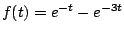 $\displaystyle f(t) = e^{-t} -e^{-3t}
$